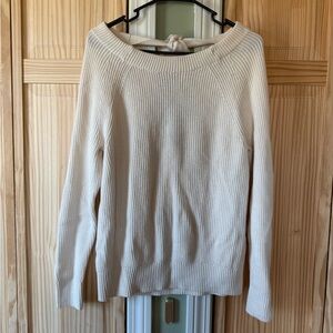 Women’s Cream Ribbed Knit Sweater